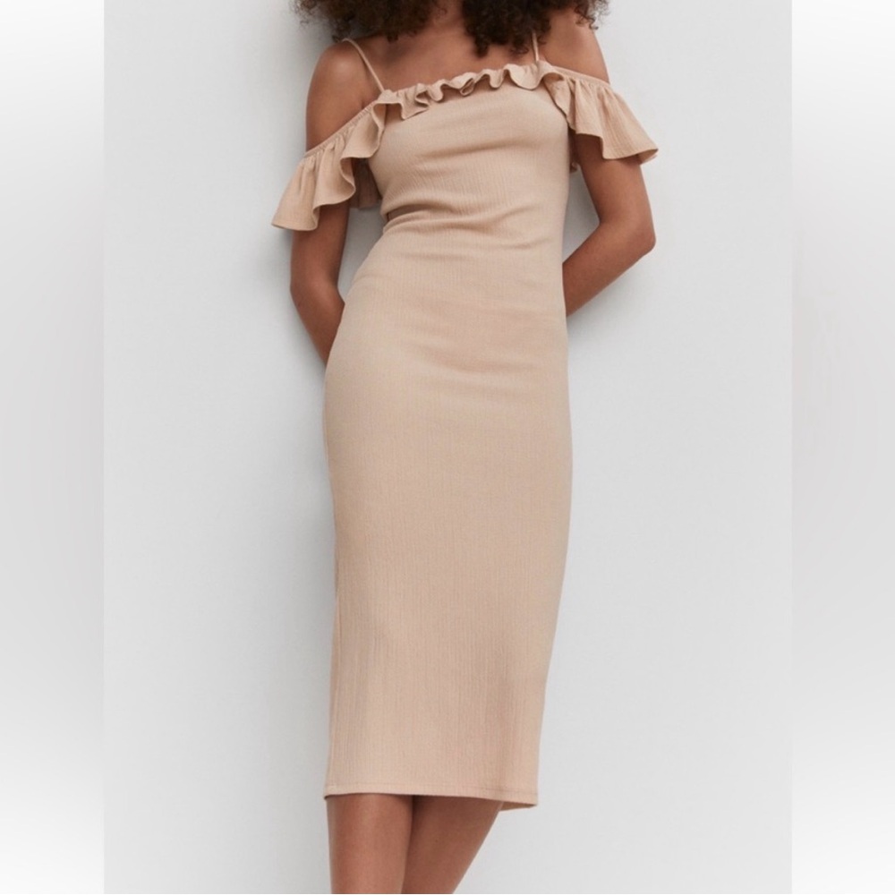 Mango Ruffle Midi Dress - NWT - Picture 5 of 6